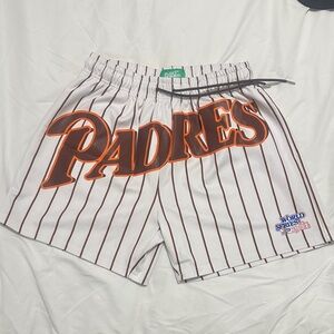 Padres White and brown Striped Men's Athletic Shorts